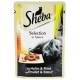 Sheba Selection in Sauce 85g s kuřecím a hovězím masem ve šťávě kapsička cat 