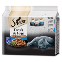 Sheba Fresh+Fine in Gravy 15 x 50g kapsička rybí výběr cat