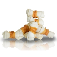 Kiddog 20ks Rawhide Chewing Knotted Bone With Chicken Meat 6cm dog