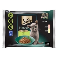 Sheba 4 x 85g kapsička kitten smíšený výběr ve šťávě cat