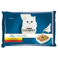 Gourmet 4x85g Perle Multipack gravy delight kuře / hovězí v omáčce    